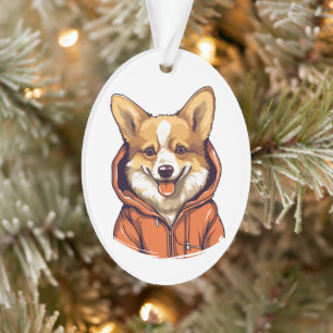 Adorno Corgi Divertido con Sudadera