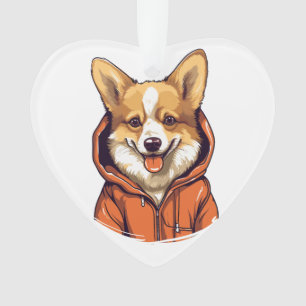 Adorno Corgi Divertido con Sudadera