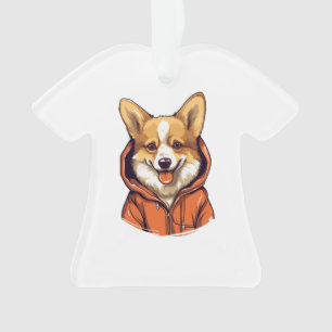 Adorno Corgi Divertido con Sudadera