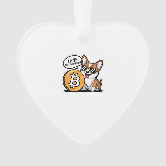 Adorno Corgi Genial Ama la Criptomoneda (Anverso)