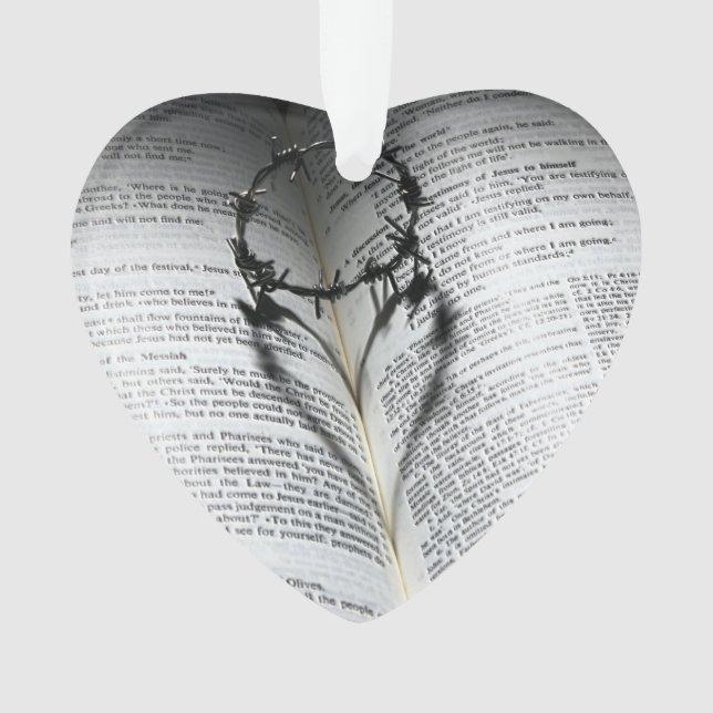 Adorno Corona de Corazón y Biblia desgarradora (Anverso)