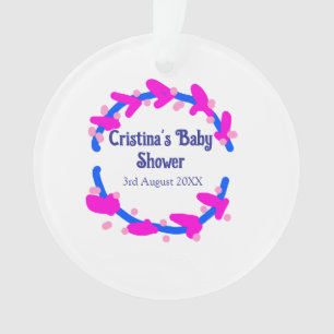 Adorno Corona floral de shower de bebé púrpura azul boho 