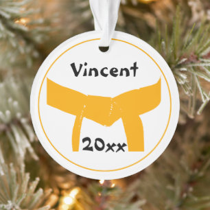 Adorno Correa anaranjada de los artes marciales anticuada