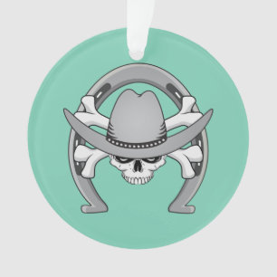 Adorno Cowboy Skull Horseshoe