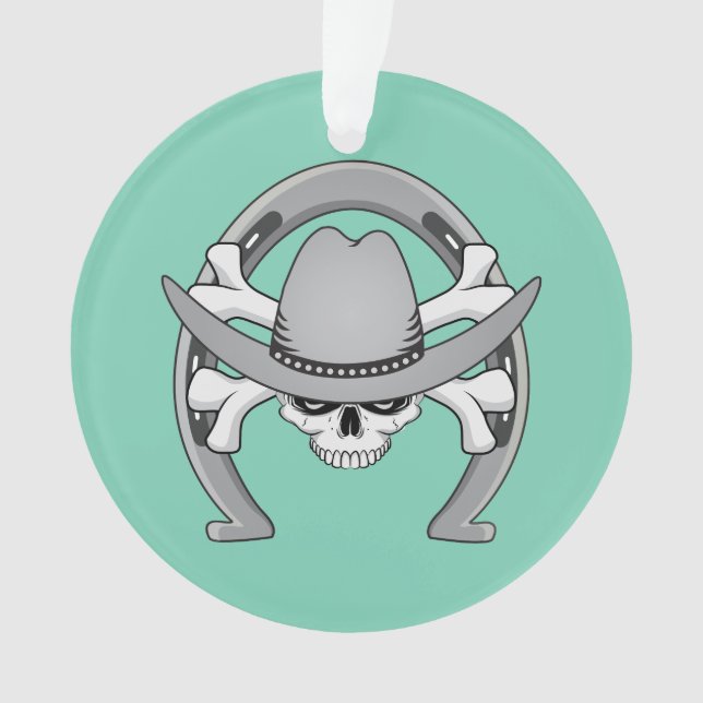 Adorno Cowboy Skull Horseshoe (Anverso)
