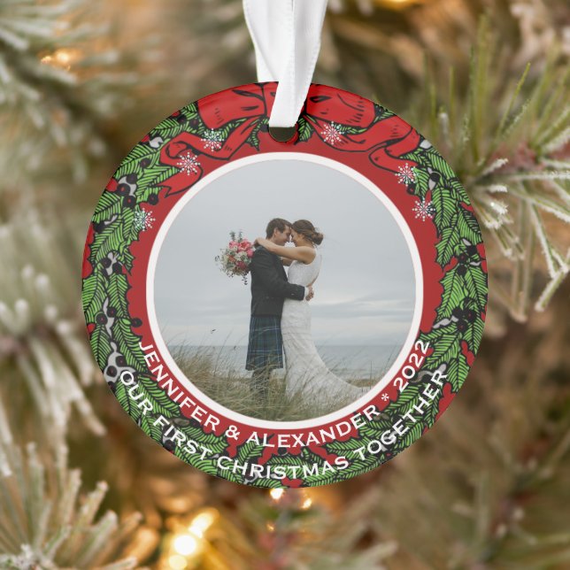 Adorno Crea tu propia primera navidad juntos foto (Árbol)