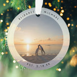 Adorno Crear su propia foto de Boda memorable Personaliza<br><div class="desc">Crear su propio Personalizado Boda conmemorable Ornamento de fotos</div>