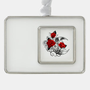 Adorno Creciente Mecánico con Rosas Rojas