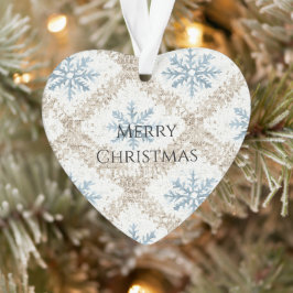 Adorno Crema azul Navidades Copos de nieve