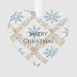 Adorno Crema azul Navidades Copos de nieve