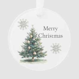 Adorno Crema de oro verde rústico árbol de Navidad copos 