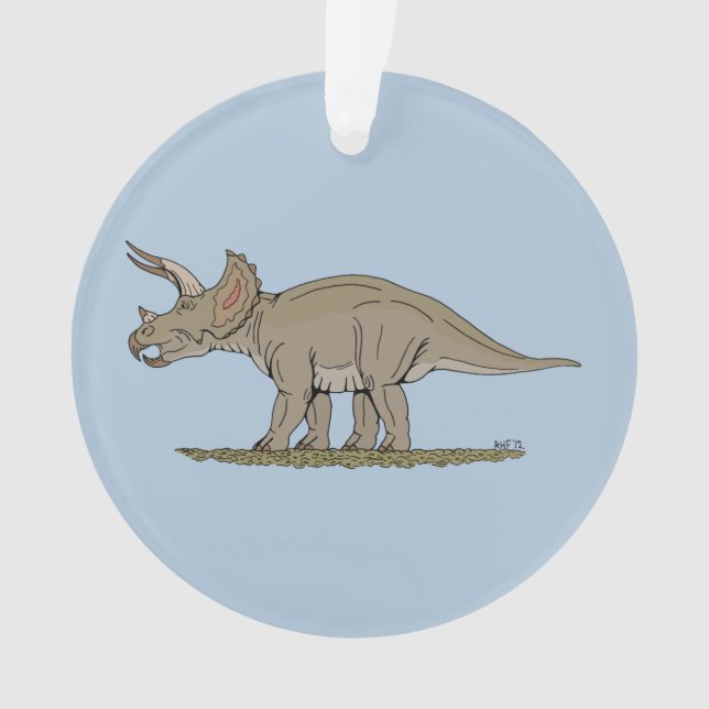 Adorno Cretácico Dinosaurio Triceratops (Anverso)