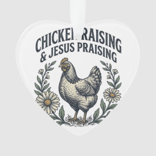 Adorno Crianza de pollos y alabanza a Jesús vintage galli