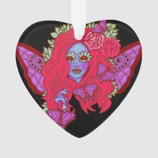 Adorno Crimson Violet Butterfly Fairy Ornament