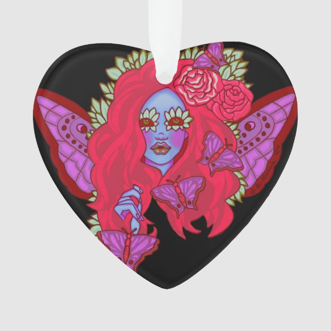 Adorno Crimson Violet Butterfly Fairy Ornament (Anverso)