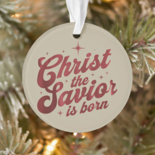 Adorno Cristo El Salvador Ha Nacido Navidad Cristiana