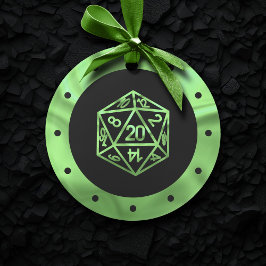 Adorno Crit verde D20 | PnP Fantasy Tabletop Gamer Dice