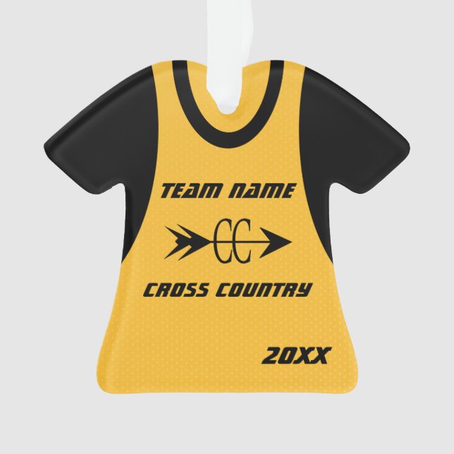 Adorno Cross Country Gold Sports Jersey con foto (Anverso)