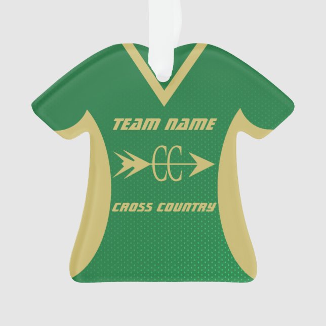 Adorno Cross Country Green and Gold Sports Jersey (Anverso)