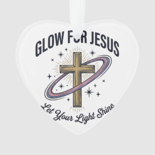 Adorno Cruz Cristiana Glow para Jesús Vector Vintage