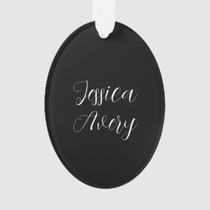 Adorno Cualquier nombre Elegante escritura blanca edita