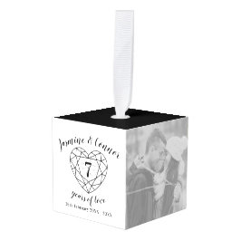 Adorno Cúbico 7.ª foto del aniversario del Boda en negro onix