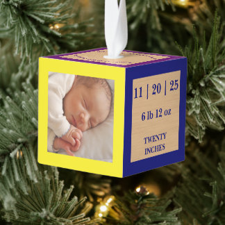 Adorno Cúbico ABC Blocks Photo Birth Stats Keepsake