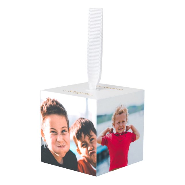 Adorno Cúbico Abuela Nana Abuelos Navidad 5 Navidades de fotogra (Anverso en perspectiva)