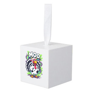 Adorno Cúbico Acción de Gracias divertida para las vacas moo tur