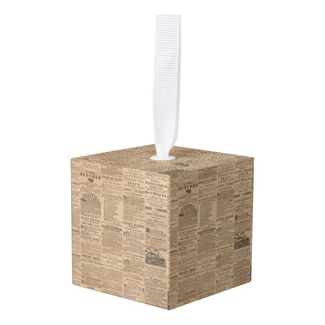 Adorno Cúbico Ads of the Past, NY 1856 (Anverso en perspectiva)