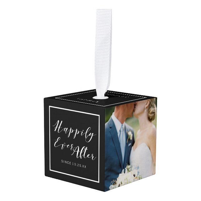 Adorno Cúbico Afortunadamente luego de que Boda fotos de Persona (Anverso en perspectiva)