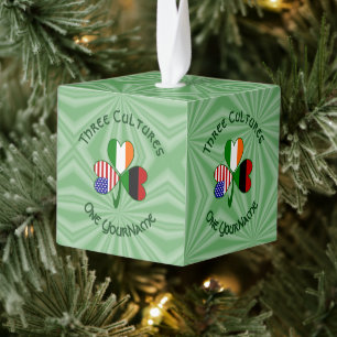 Adorno Cúbico Afroamericano irlandés USA banderas Shamrock perso