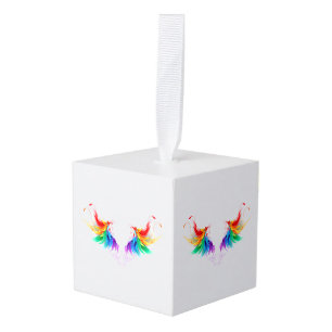 Adorno Cúbico Alas del arco iris fluidas