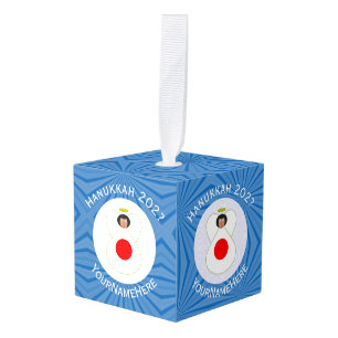 Adorno Cúbico Ángel Japonés Bandera de Hanukkah Personalizada 