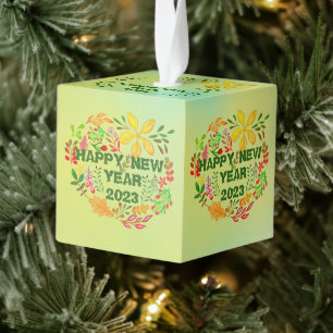 ADORNO CÚBICO AÑO NUEVO FELIZ PERSONALIZADO 20XX