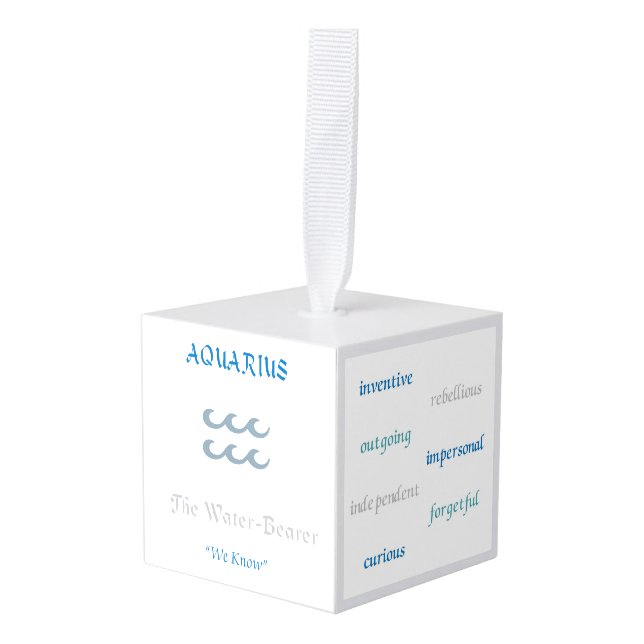 Adorno Cúbico Aquarius Ornament (Anverso en perspectiva)