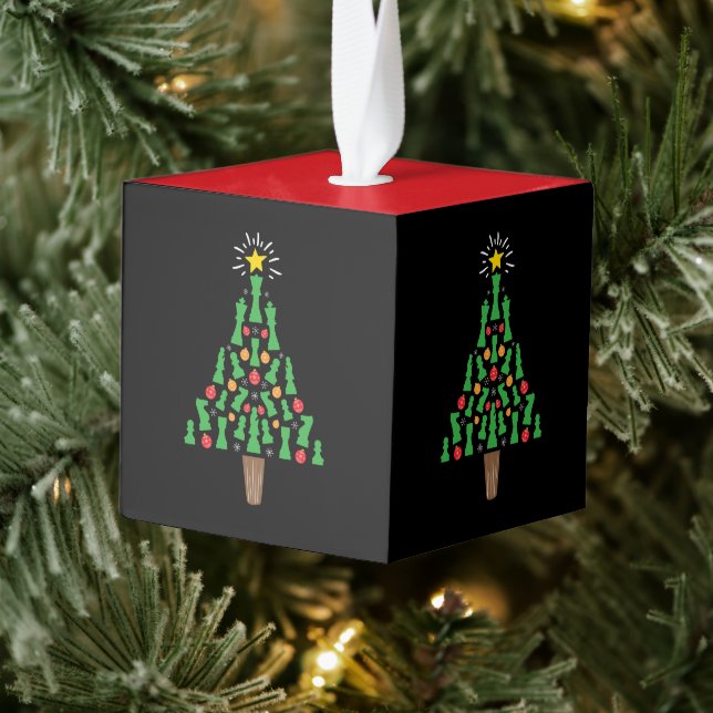 Adorno Cúbico Árbol de Navidad de ajedrez Piece (Árbol)