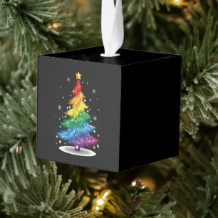 Adorno Cúbico Árbol de Navidad Gay LGBT Orgullo Arcoíris Feliz N
