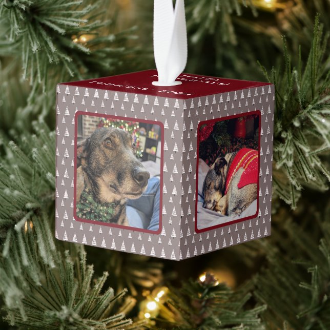 Adorno Cúbico Árbol de Navidad Neutral 4 Navidades de fotografía (Árbol)