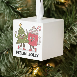 Adorno Cúbico Árbol de Navidad sintiéndose alegre amante del caf