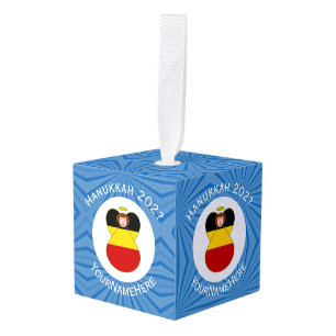 Adorno Cúbico Bandera alemana Angel Hanukkah personalizada