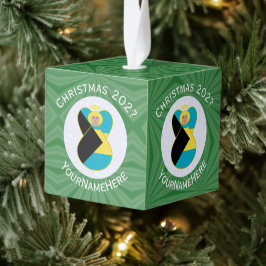 Adorno Cúbico Bandera bahameña alardea a Navidades de ángel pers