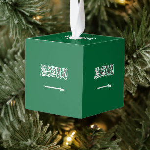 Adorno Cúbico bandera de Arabia Saudita