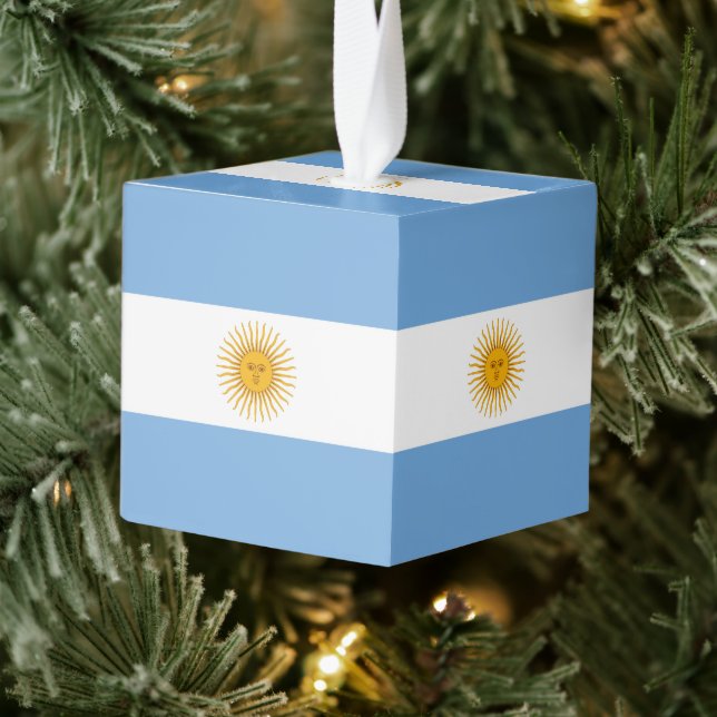Adorno Cúbico Bandera de Argentina (Árbol)
