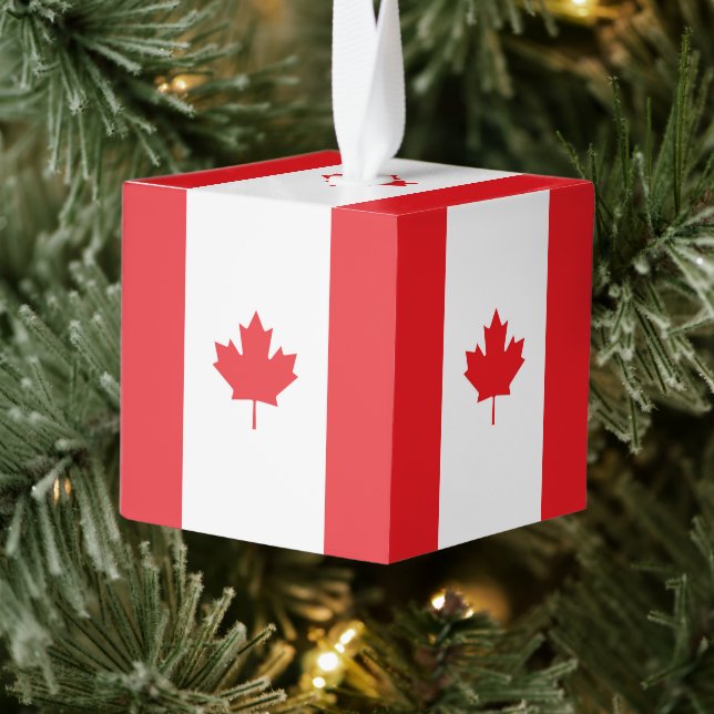 Adorno Cúbico Bandera de Canadá (Árbol)