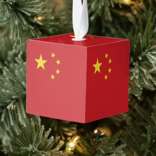 Adorno Cúbico Bandera de China