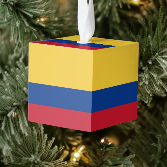 Adorno Cúbico Bandera de Colombia (Árbol)