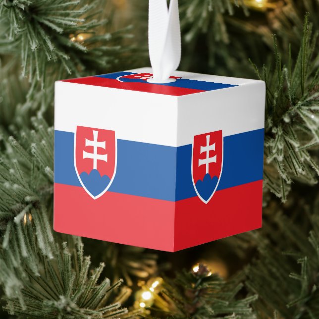 Adorno Cúbico Bandera de Eslovaquia (Árbol)