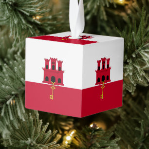 Adorno Cúbico Bandera de Gibraltar