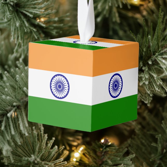 Adorno Cúbico Bandera de la India (Árbol)